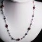 Burgundy and Silver Slide Necklace