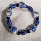Blue Floral Stretch Bracelet