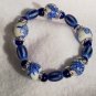 Blue Floral Stretch Bracelet
