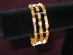 Gold "Pillow-shaped" Cuff Bracelet