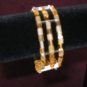 Gold "Pillow-shaped" Cuff Bracelet