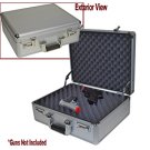 Silver Hard Sided **LOCKING** Hand gun Case HIGH QUALITY HARDCASE