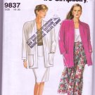 Simplicity Sewing Pattern 9837 Pleated Slim Skirt Unlined Jacket Size 10 - 20 Dated 1990