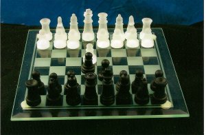 8" Glass Chess Set