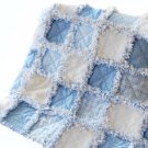 Blue and White Minky Dot Rag Quilt