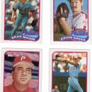 Philadelphia Phillies Baseball Trading Topps 1989 Cards Lot of 4