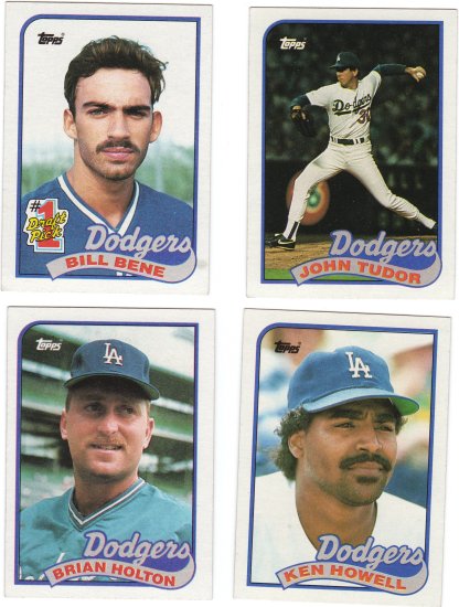 Los Angeles Dodgers Baseball Trading Topps 1989 Cards Lot of 4