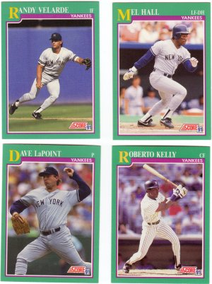 New York Yankees Baseball Trading Cards Lot of 4 Score 1991