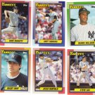 New York Yankees Baseball Trading Cards Lot of 6 Topps 1990