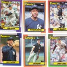 New York Yankees Baseball Trading Cards Topps 1990 Lot of 6