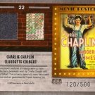 Charlie Chaplin Claudette Colbert Donruss Americana Double Swatch #22 120/500