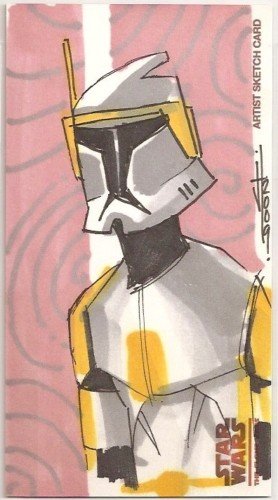 CLONE WARS WIDEVISION JEREMY TREECE HOBBY SKETCH CARD