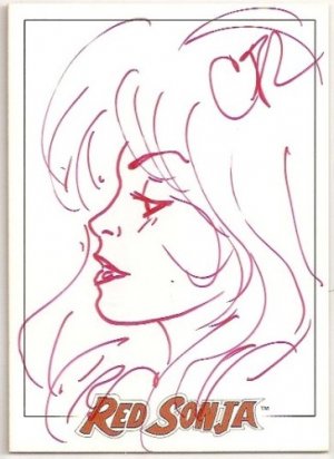 RED SONJA PREMIERE CAESAR RODRIGUEZ SKETCH CARD - RED