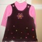 Brown Corduroy Dress with Pink turtleneck girls 2T