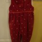 Christmas Burgundy Velour Longall w/snowflakes Girls 24MOS.