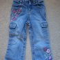 Jeans w/pink/purple embroidery girls 2T