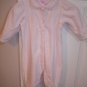 Girls Pink Velour footed sleeper 0-3mos.