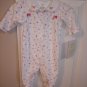 Girls NWT Carter's White Velour footed Floral sleeper 3mos.