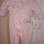 Girls NWT Pink fleece footed sleep-n-play  3/6mos