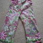 Girls Children's Place Green/Pink floral yoga pants 24mos.