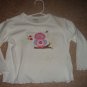 Girls OshKosh white longsleeve tee with Owl 18mos