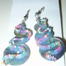Unique Bead Button Snowmen style earrings