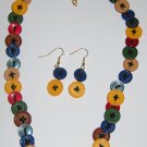 Button and earring necklace set