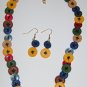Button and earring necklace set