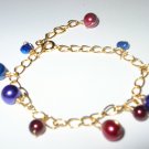 Gold Plated chain and coloured pearl bracelet