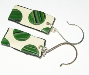 Polymer clay circle earrings