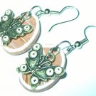 Butterflies against wood earrings