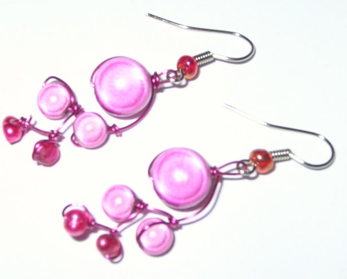 Pink Party vine earrings