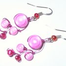 Pink Party vine earrings