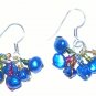 Wire wrapped shocking blue pearl earrings