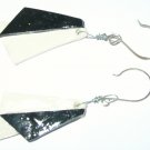 Black and white geometric design earrings
