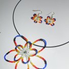 Native American Flower Necklace and earrings