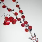 Red Anchor Heart and Shell necklace