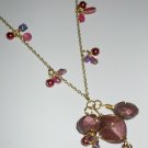 Purple wire wrapped long necklace and earring set