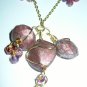 Purple wire wrapped long necklace and earring set
