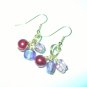 Purple wire wrapped long necklace and earring set