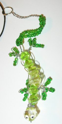 Lizard on nylon necklace