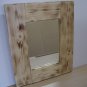Wall Mirror-Pine Wooden Frame with Scorched Sandblasted Finish-17 1/2" x 14 1/2" (445mm x 375mm)