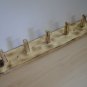 Coat Hanger-Coat Rail with Wooden Pegs-Scorched Wood and Sandblasted Finish-20" X 3 1/2"