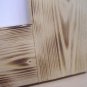 Wall Mirror-Pine Wooden Frame with Scorched Sandblasted Finish-17 1/2" x 14 1/2" (445mm x 375mm)