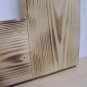 Wall Mirror-Pine Wooden Frame with Scorched Sandblasted Finish-17 1/2" x 14 1/2" (445mm x 375mm)