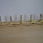 Coat Hanger-Coat Rail with Wooden Pegs-Scorched Wood and Sandblasted Finish-20" X 3 1/2"