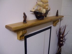 Mantel Shelf-Corbels-Stove Shelf-Pine-Rustic Mantle-54" x 5 3/4" x 2 3/4" (1370mm x 145mm x 70mm)