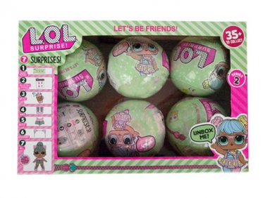 LOL Surprise Doll Series 2, 6 Balls, Eggs Set