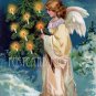ANGEL WITH A CHRISTMAS TREE Antique Postcard Reproduction