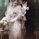 ELEGANT WEDDING COUPLE Antique Photo Postcard Reproduction